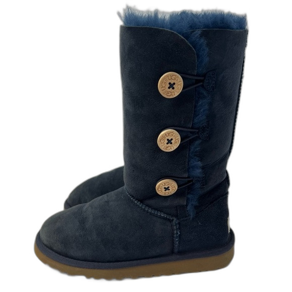 UGG Bailey Button Triplet ll Boot Navy Kids Size 3 - Picture 2 of 9